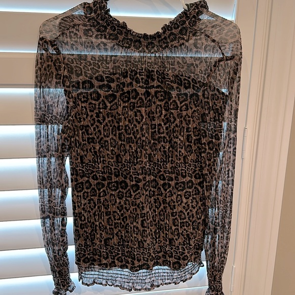 ADRIANNA PAPELL LEOPARD PRINT TOP SIZE MEDIUM - Picture 2 of 5